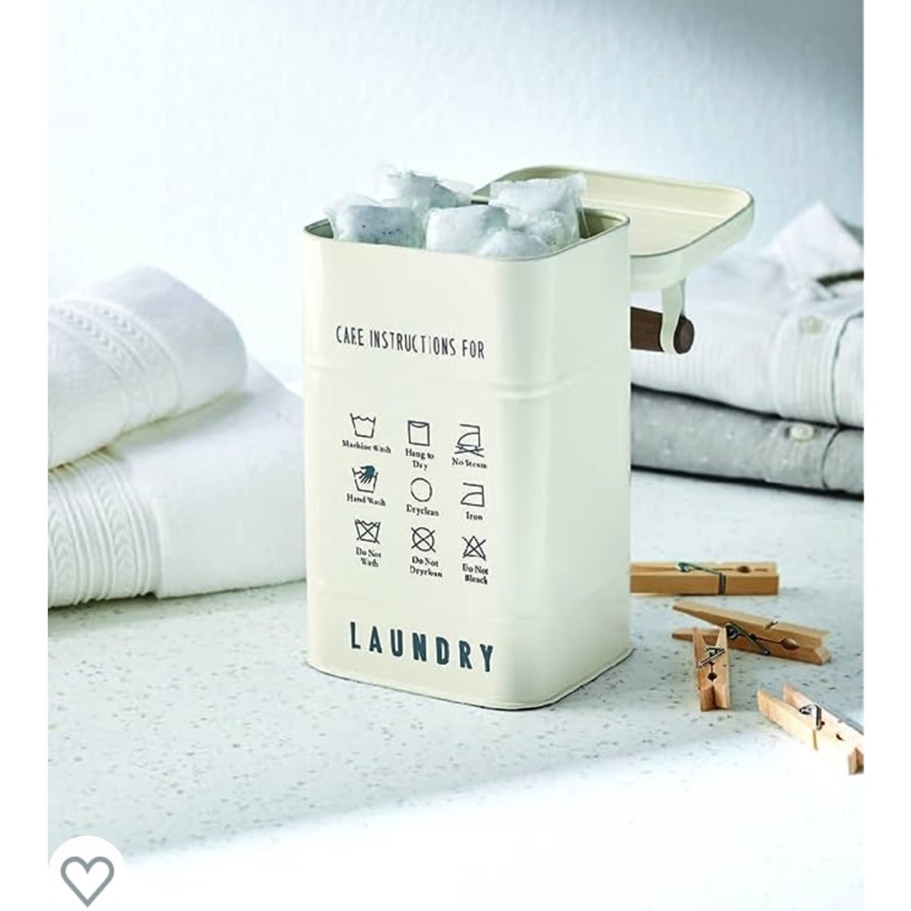 Better Homes & Gardens Small Metal Laundry detergent Holder Laundry Caddy, White